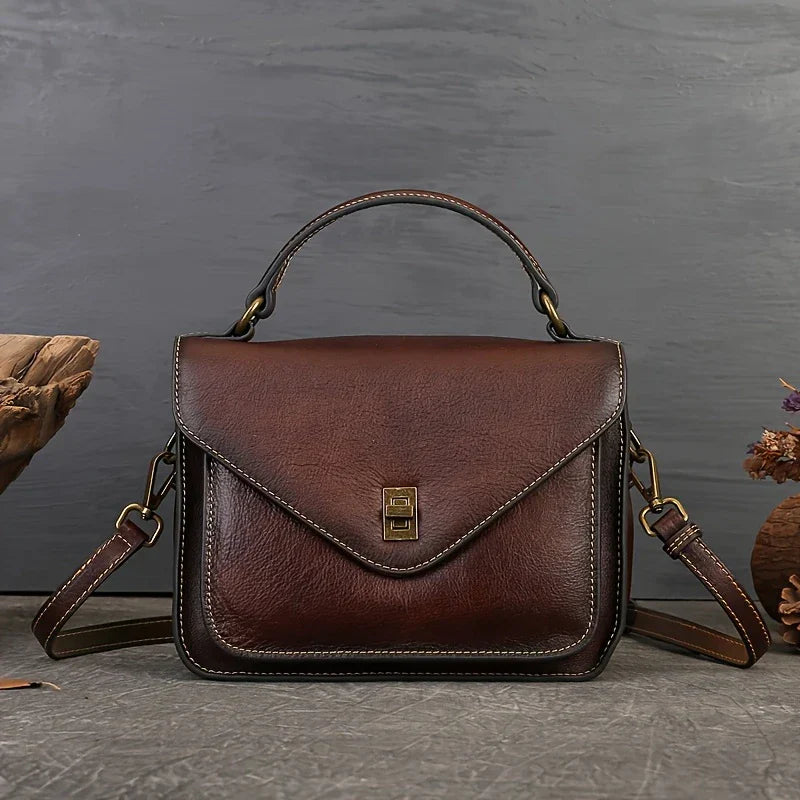 Genuine Leather Women's Retro Mailman Crossbody Bag